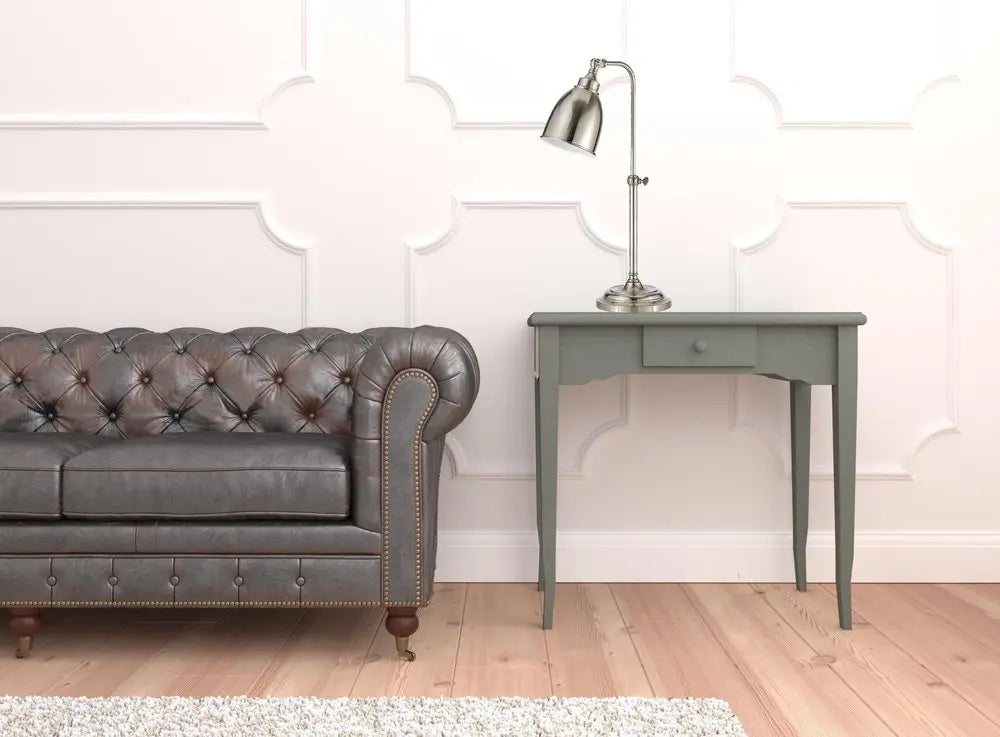 26" Nickel Metal Adjustable Table Lamp With Nickel Dome Shade HomeRoots