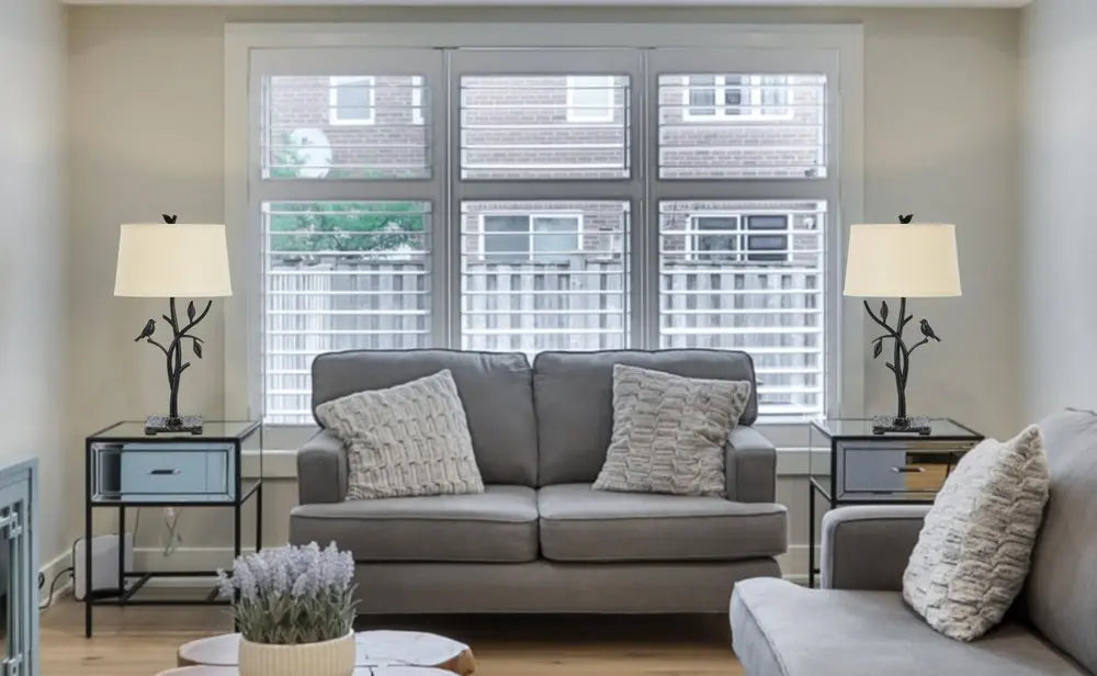 29" Tan Metal Table Lamp With Tan Empire Shade HomeRoots