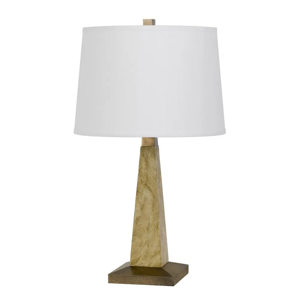 28" Brown Table Lamp With Off White Empire Shade HomeRoots