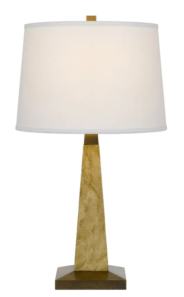 28" Brown Table Lamp With Off White Empire Shade HomeRoots