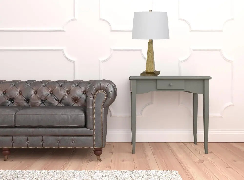 28" Brown Table Lamp With Off White Empire Shade HomeRoots