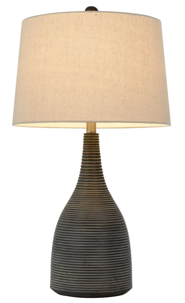 29" Black Ceramic Round Table Lamp With Beige Empire Shade HomeRoots