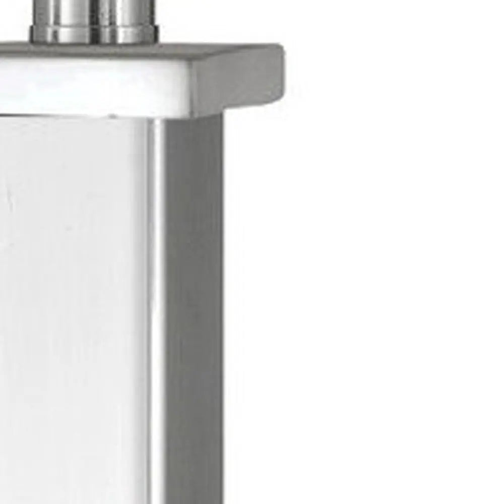 28" Nickel Metal USB Table Lamp With White Shade HomeRoots