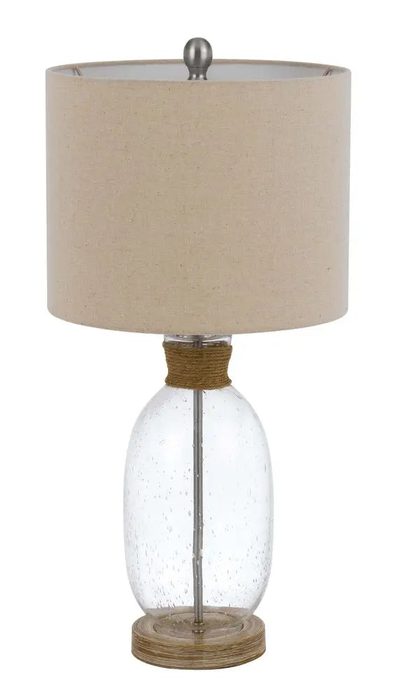 26" Brown Mason Jar Table Lamp With Brown Drum Shade HomeRoots