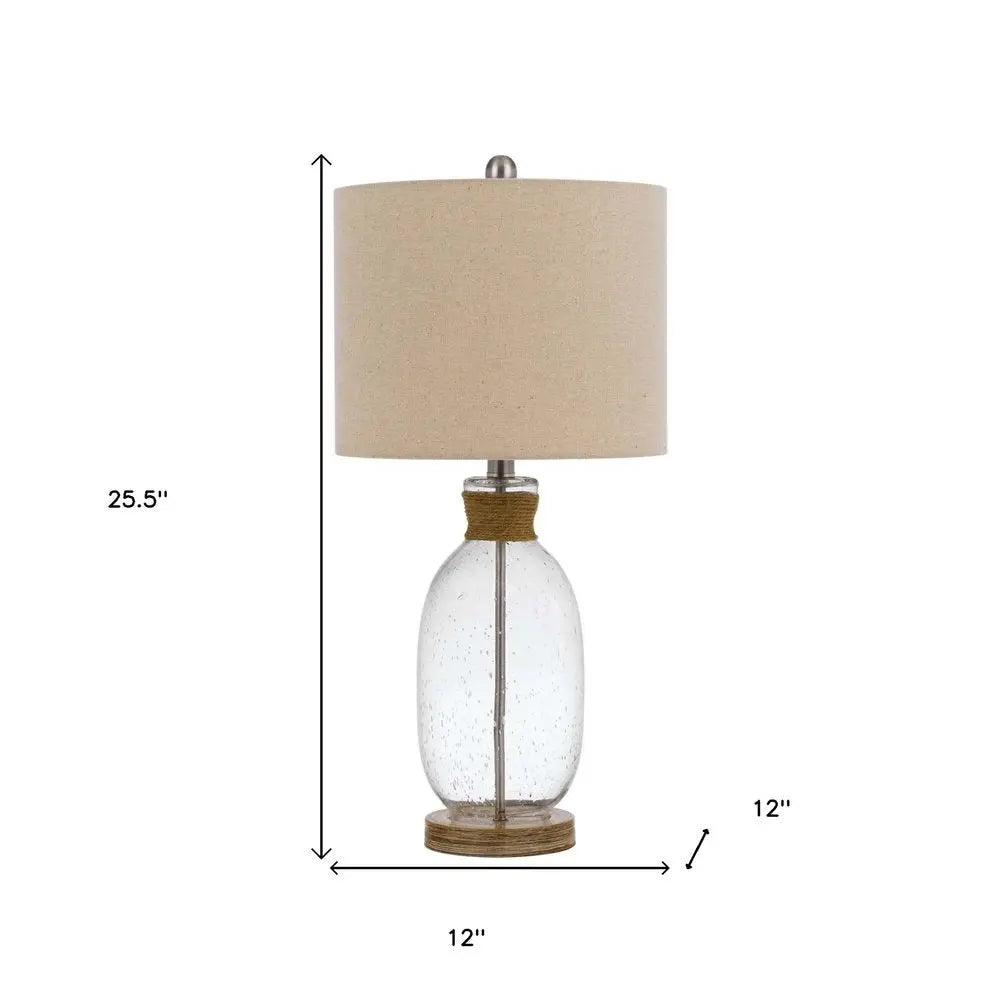 26" Brown Mason Jar Table Lamp With Brown Drum Shade HomeRoots