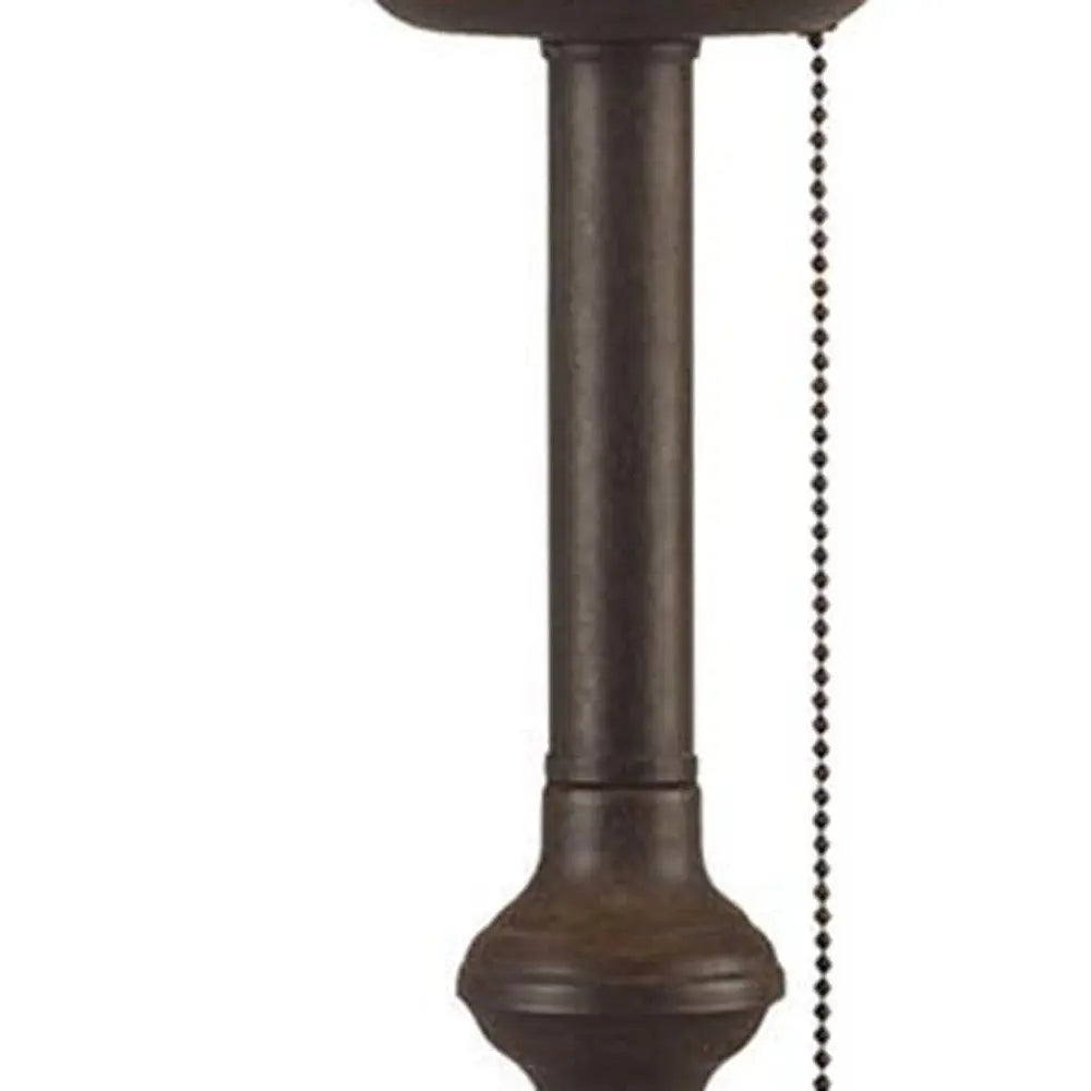 32" Black Metal Table Lamp With Off White Empire Shade HomeRoots