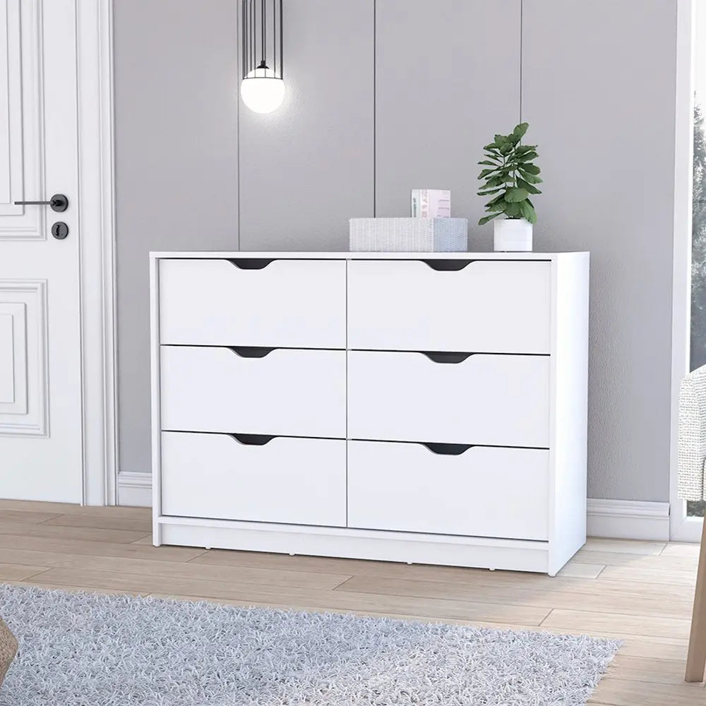 42" White Four Drawer Dresser HomeRoots