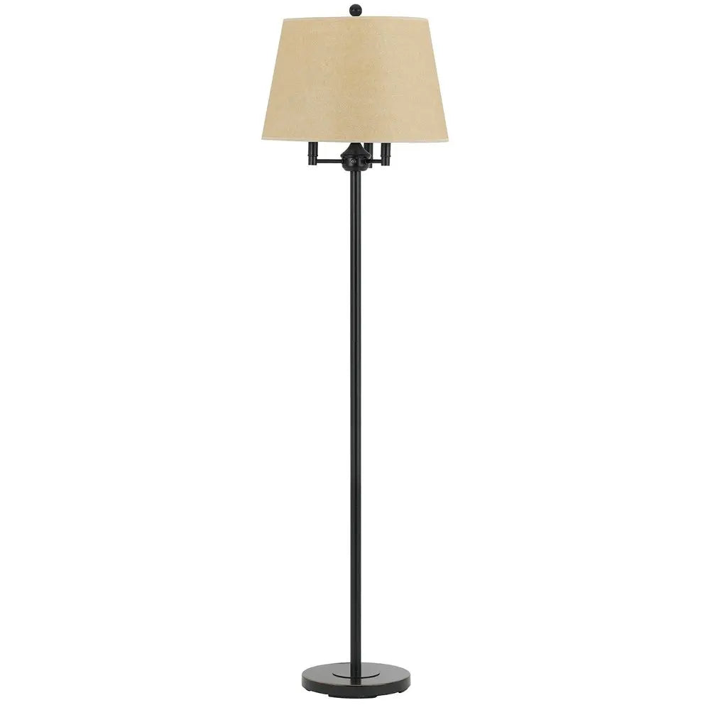 62" Bronze Four Light Floor Lamp With Beige Fabric Square Shade HomeRoots