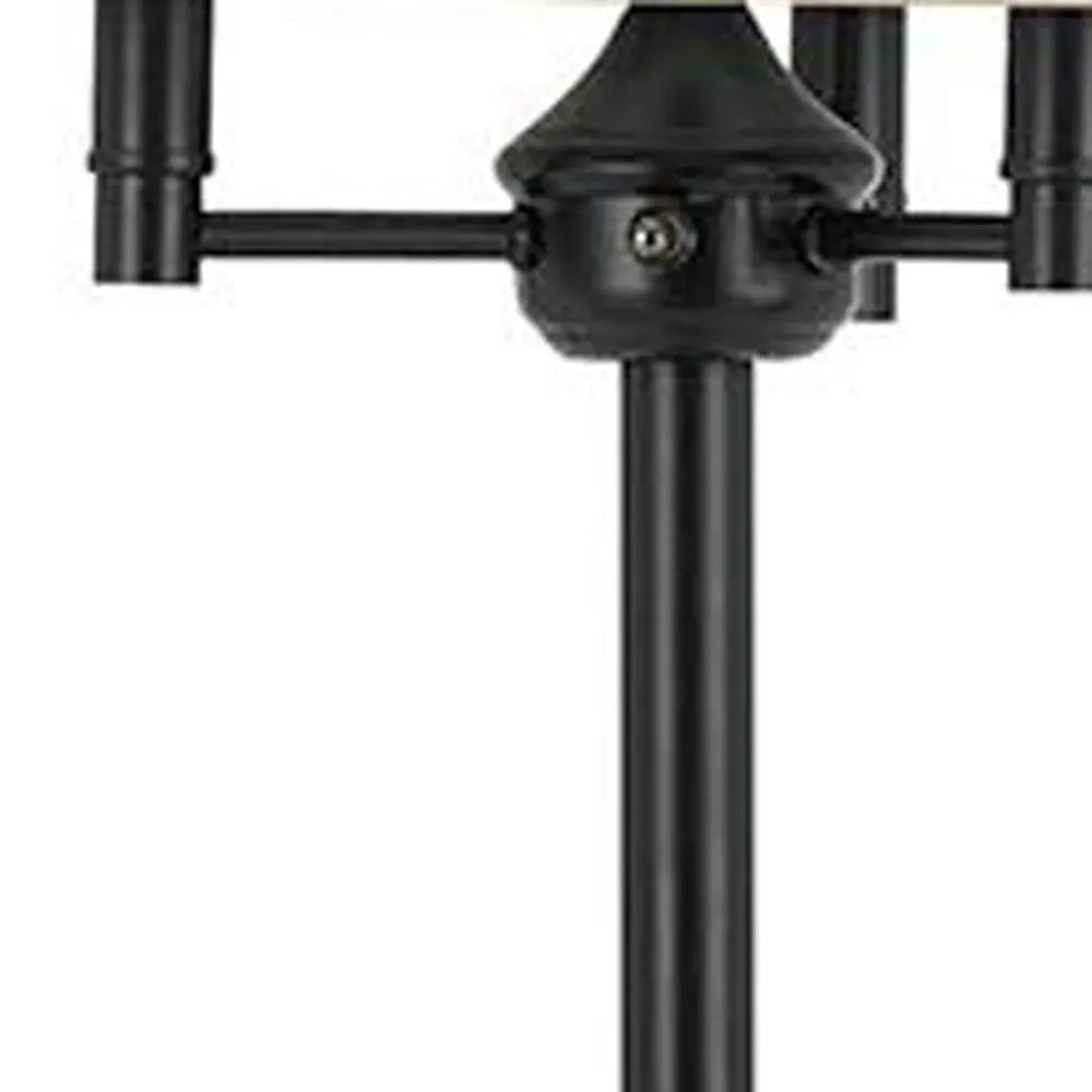 62" Bronze Four Light Floor Lamp With Beige Fabric Square Shade HomeRoots