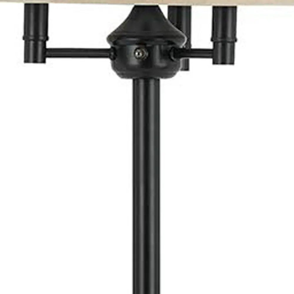 62" Bronze Four Light Floor Lamp With Beige Fabric Square Shade HomeRoots