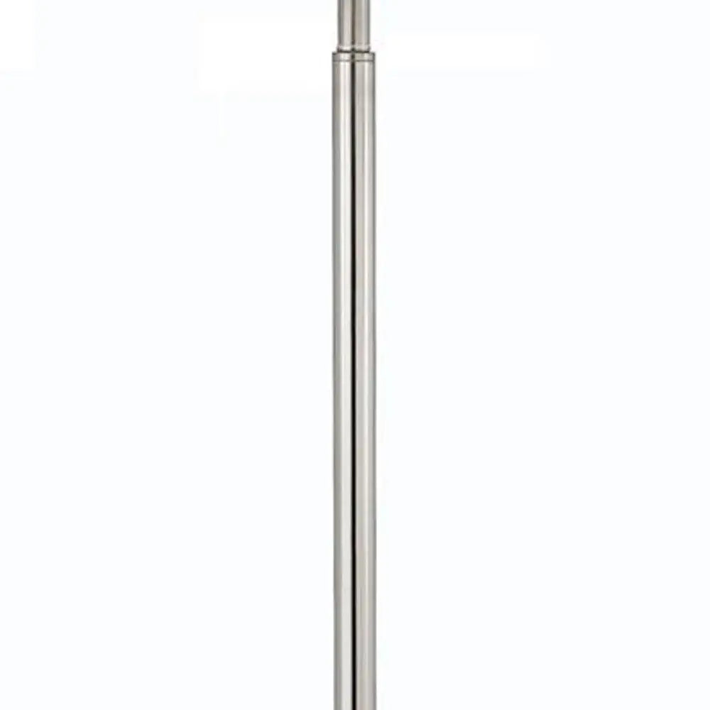 60" Nickel Metal Tray Table Floor Lamp With White Fabric Square Shade HomeRoots