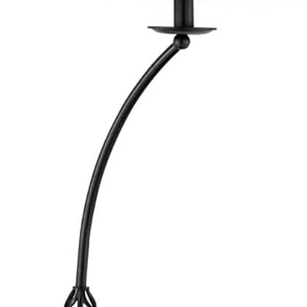 62" Black Tray Table Floor Lamp With Brown Empire Shade HomeRoots