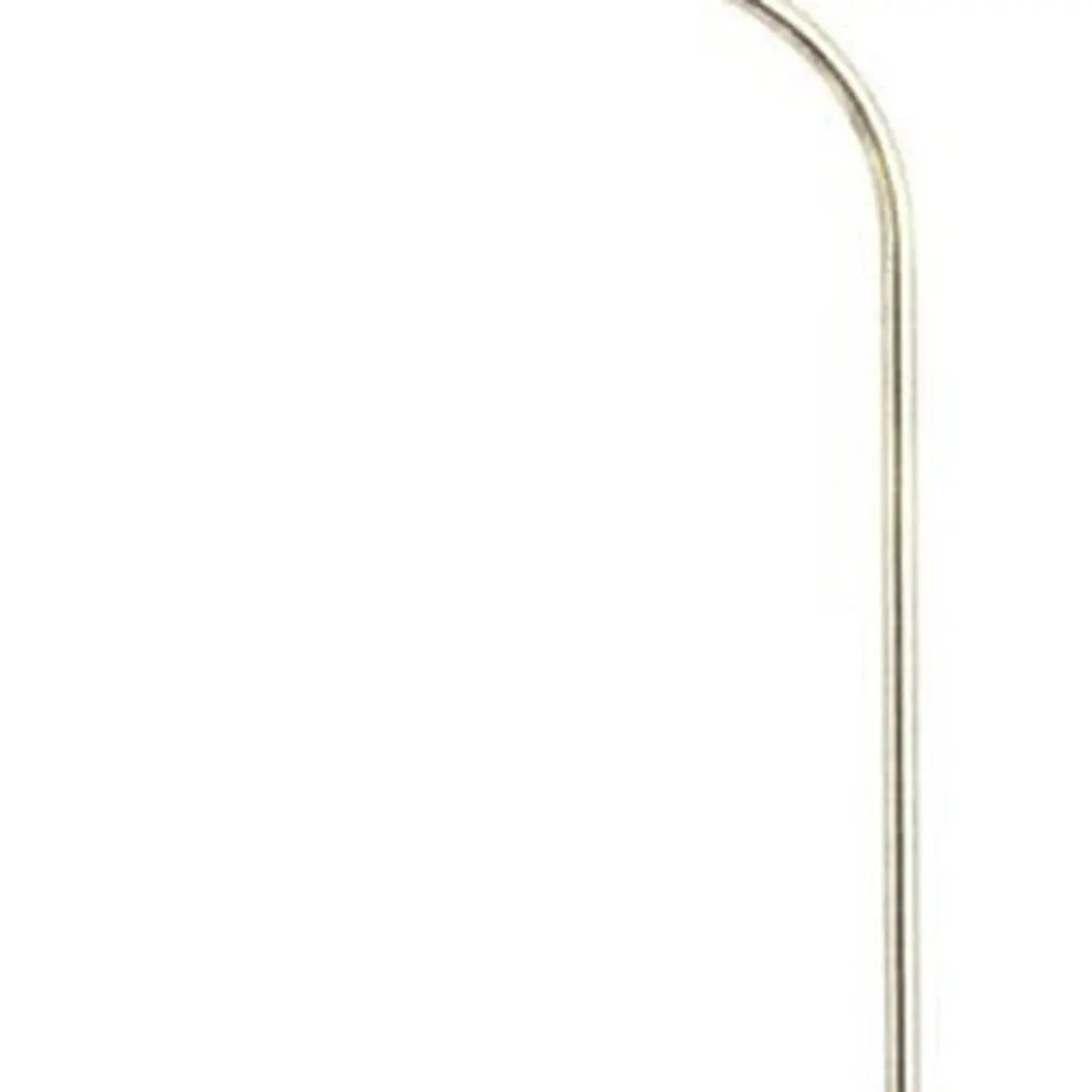 68" Nickel Adjustable Floor Lamp With White Fabric Empire Shade HomeRoots