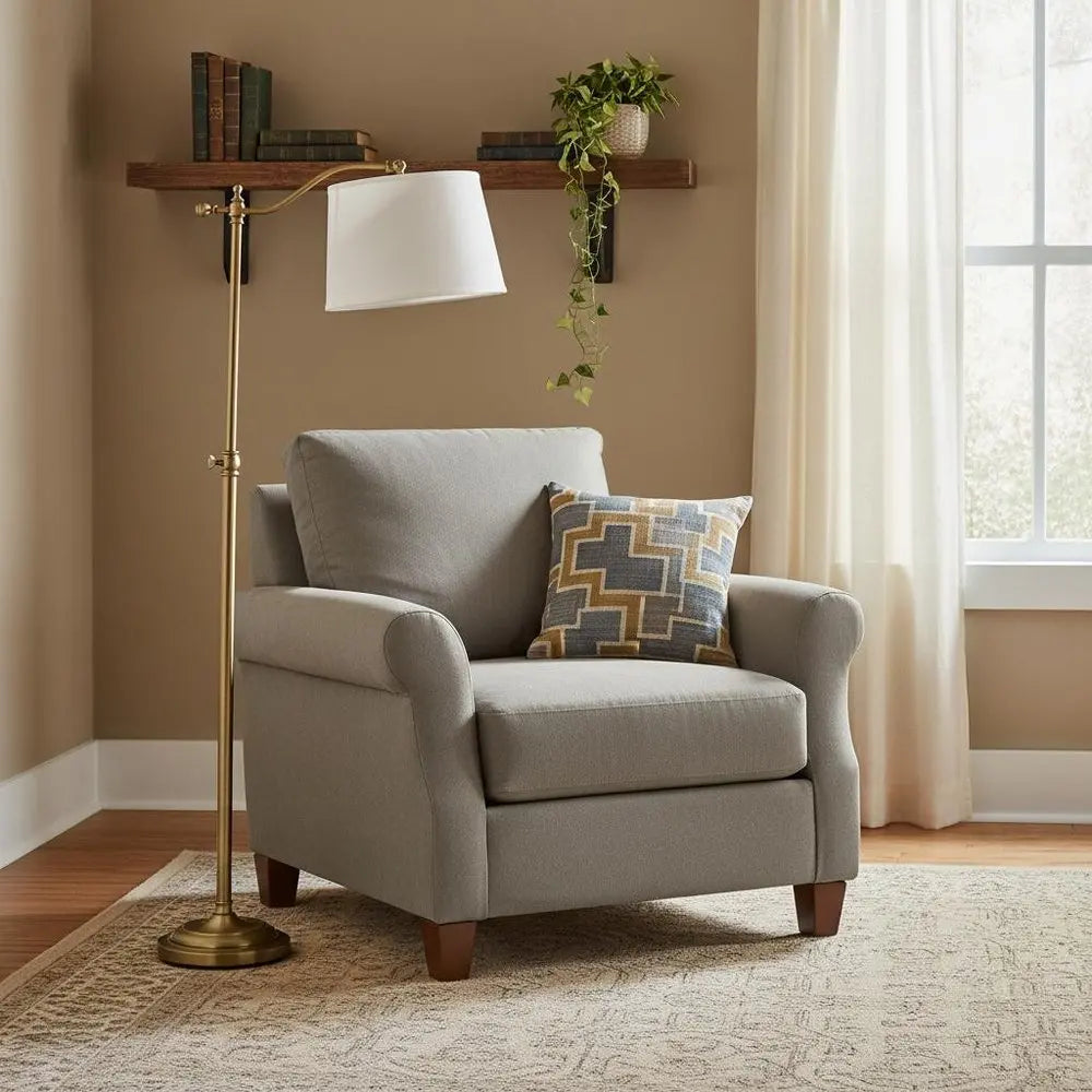 63" Bronze Adjustable Height Swing Arm Floor Lamp With White Fabric Shade HomeRoots