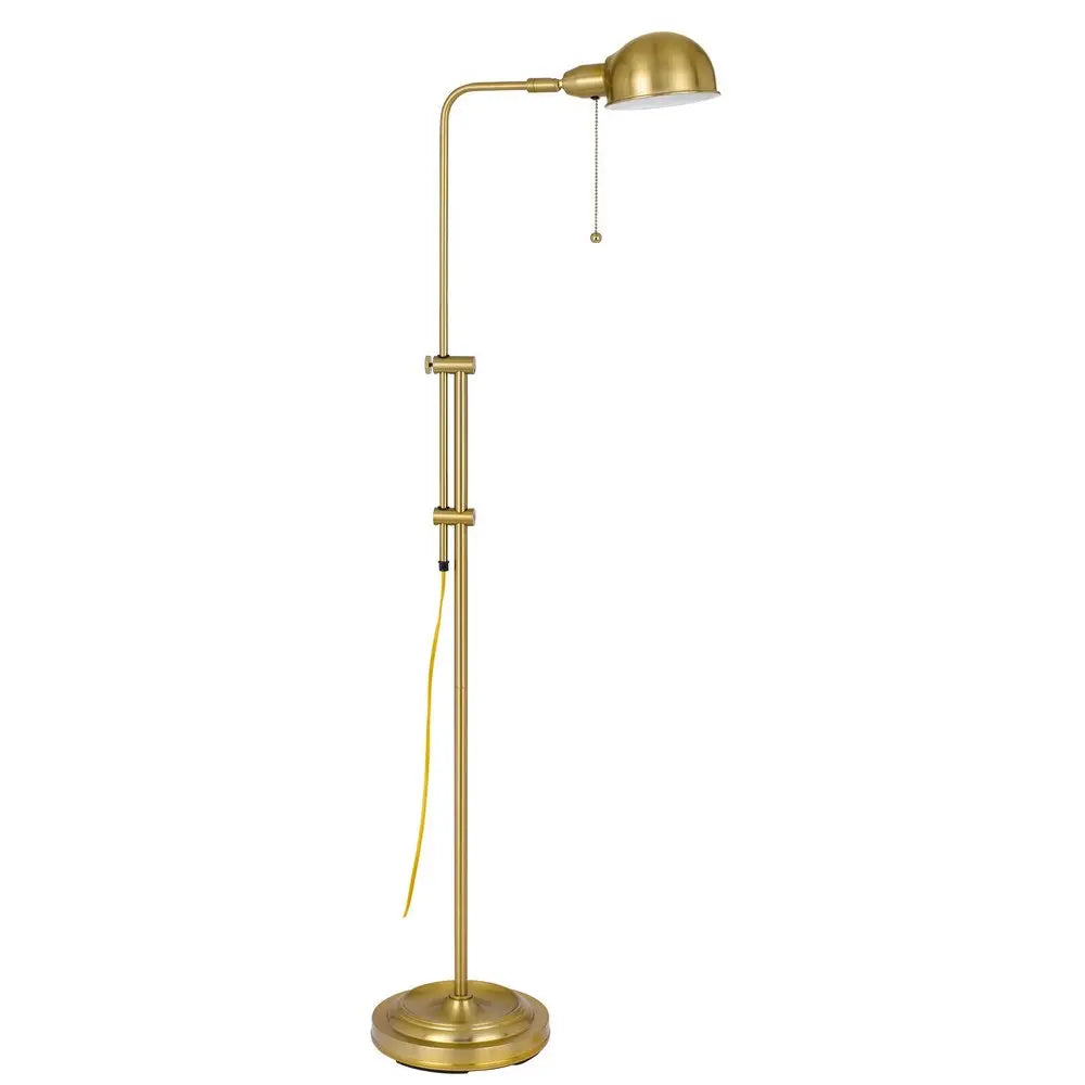 58" Brass Adjustable Floor Lamp With Bronze Dome Shade HomeRoots