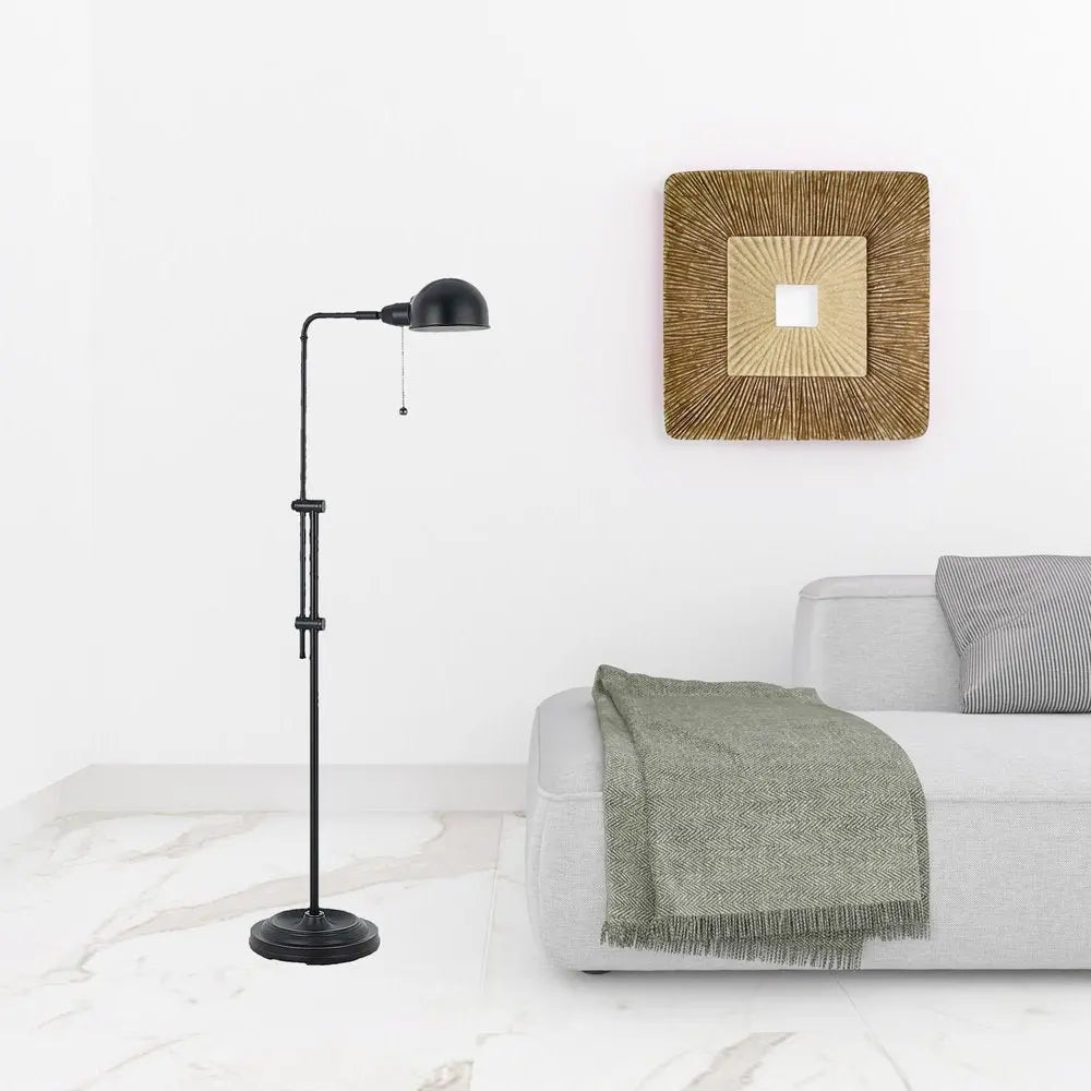 58" Bronze Adjustable Traditional Shaped Floor Lamp With Bronze Dome Shade HomeRoots