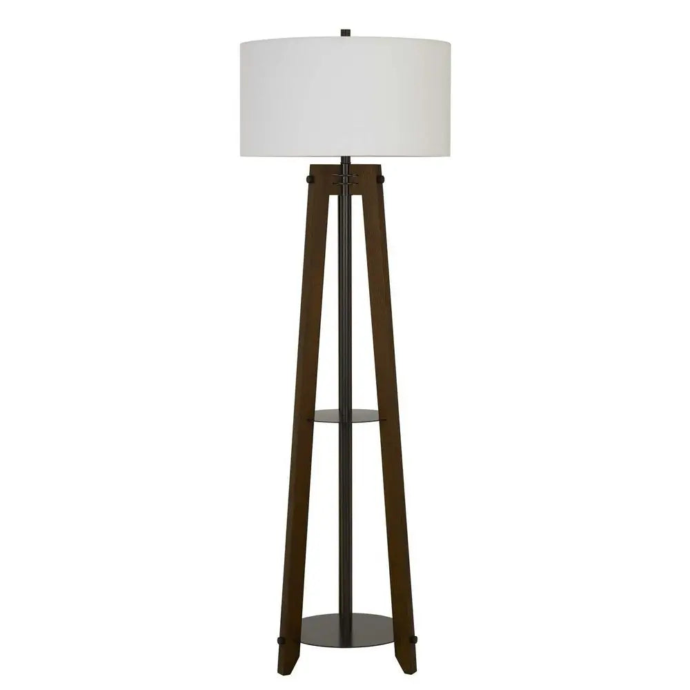 65" Brown Tripod Floor Lamp With White Rectangular Shade HomeRoots