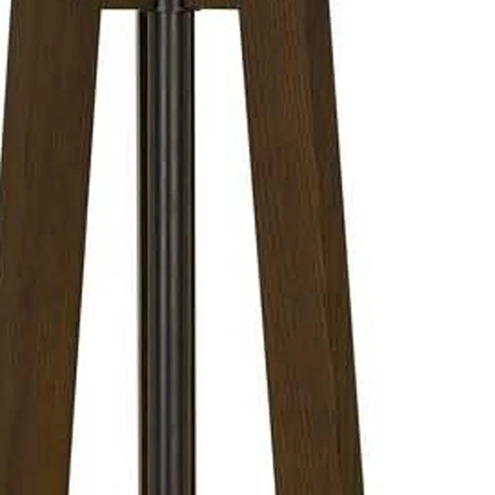 65" Brown Tripod Floor Lamp With White Rectangular Shade HomeRoots