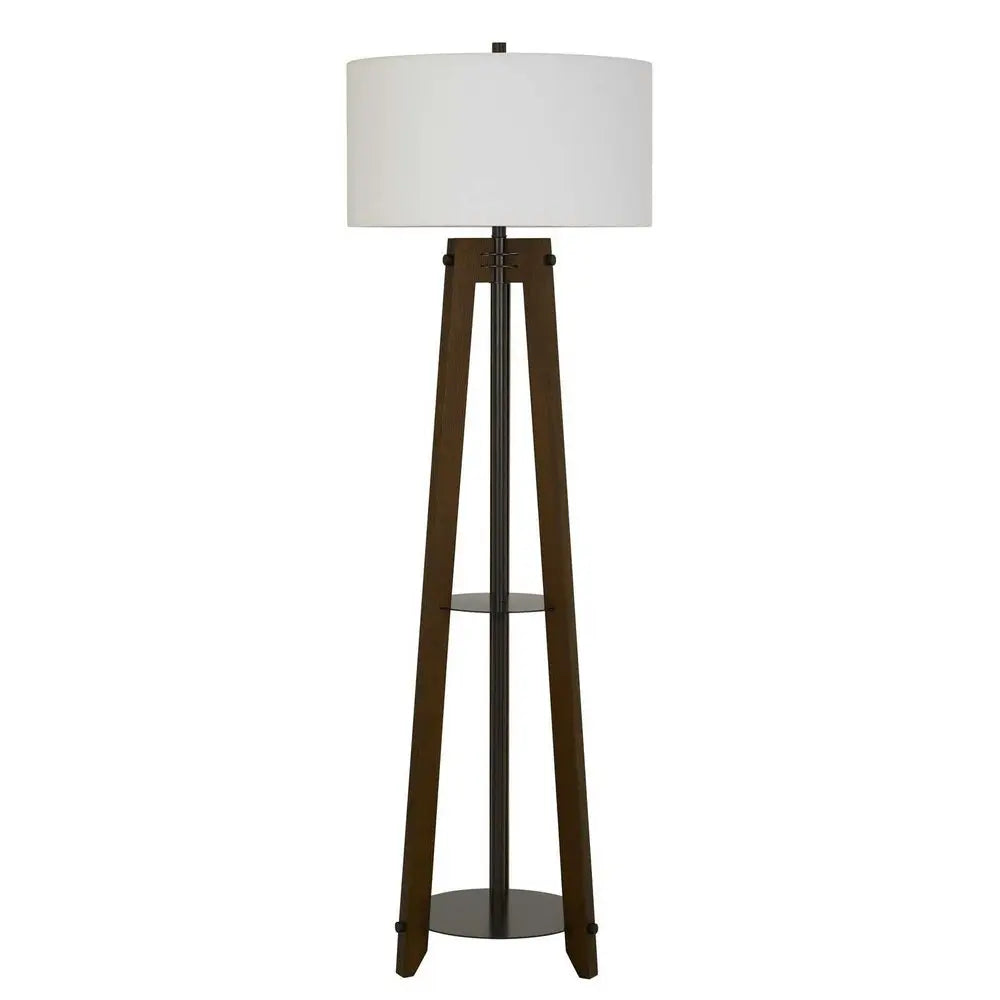 65" Brown Tripod Floor Lamp With White Rectangular Shade HomeRoots