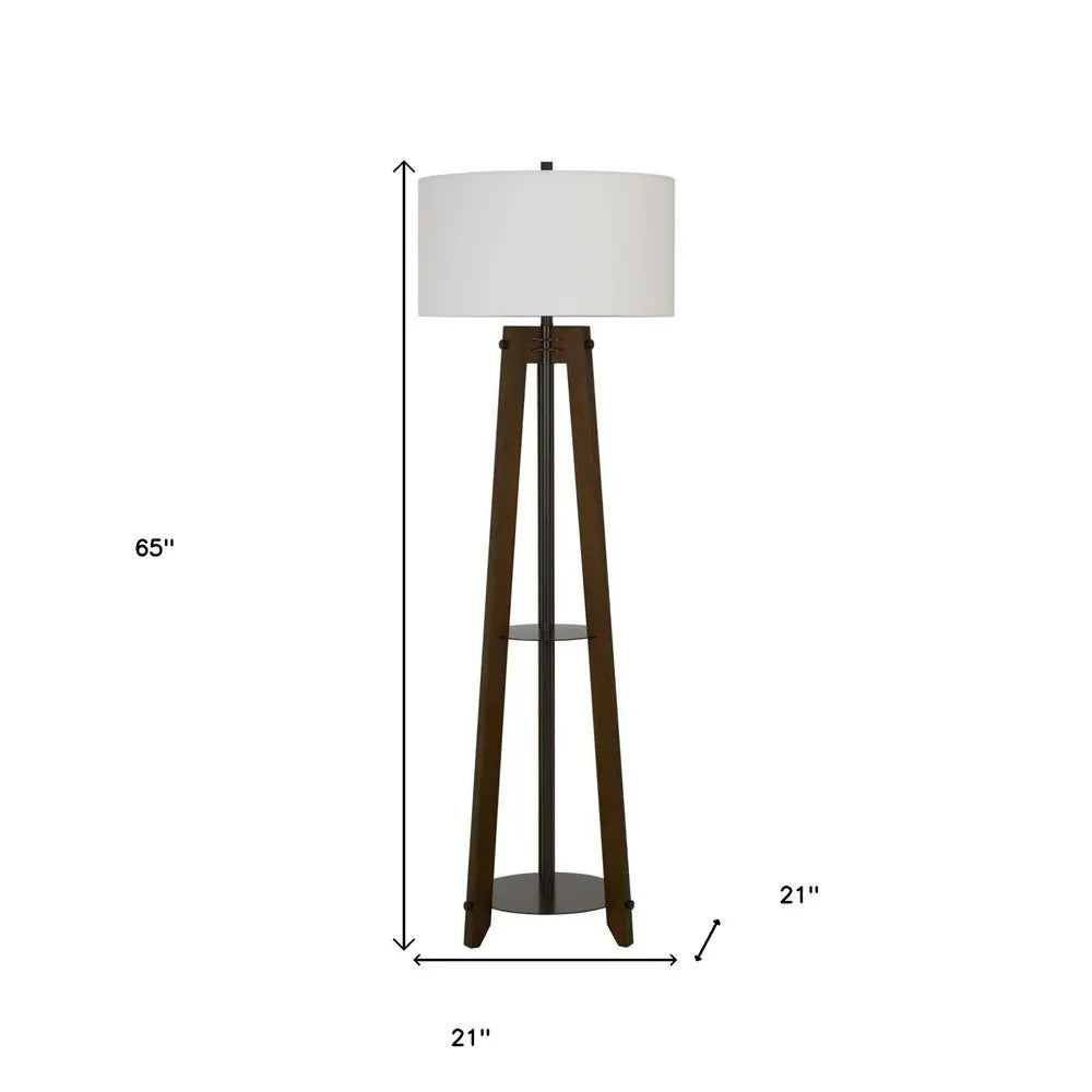 65" Brown Tripod Floor Lamp With White Rectangular Shade HomeRoots