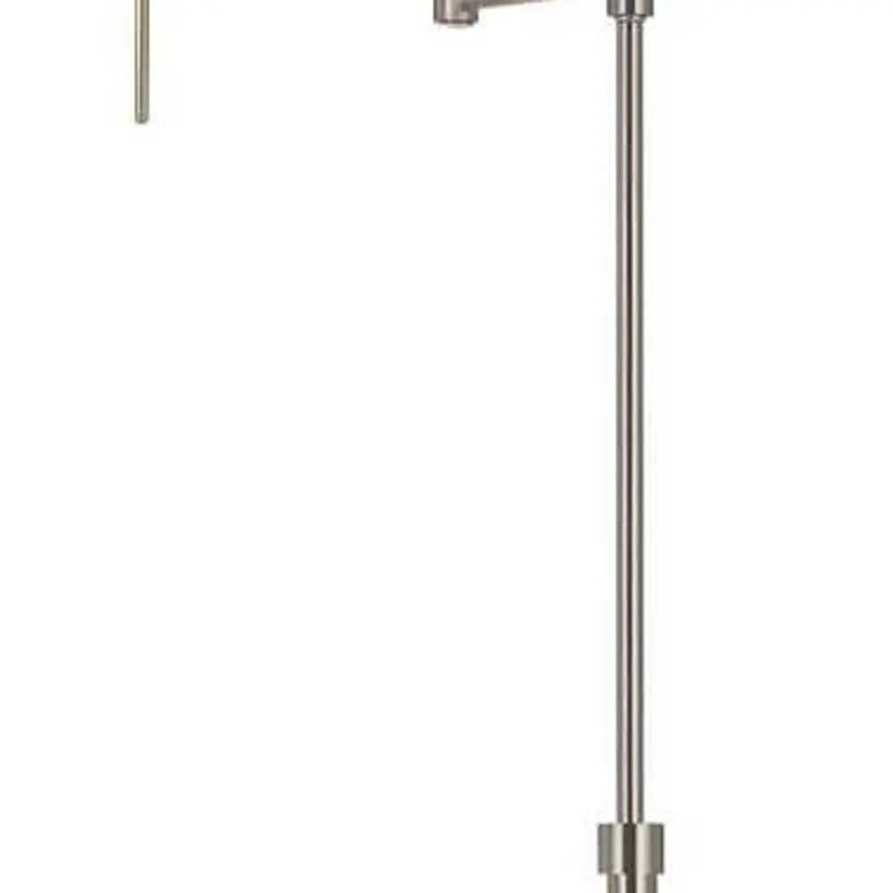 61" Nickel Metal Adjustable Swing Arm Floor Lamp With Gray Shade HomeRoots