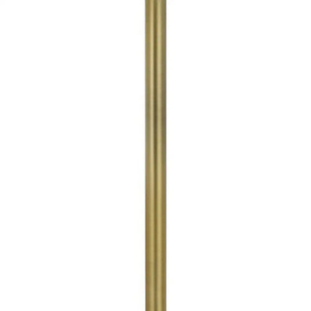 62" Brass Tray Table Floor Lamp With White Square Shade HomeRoots
