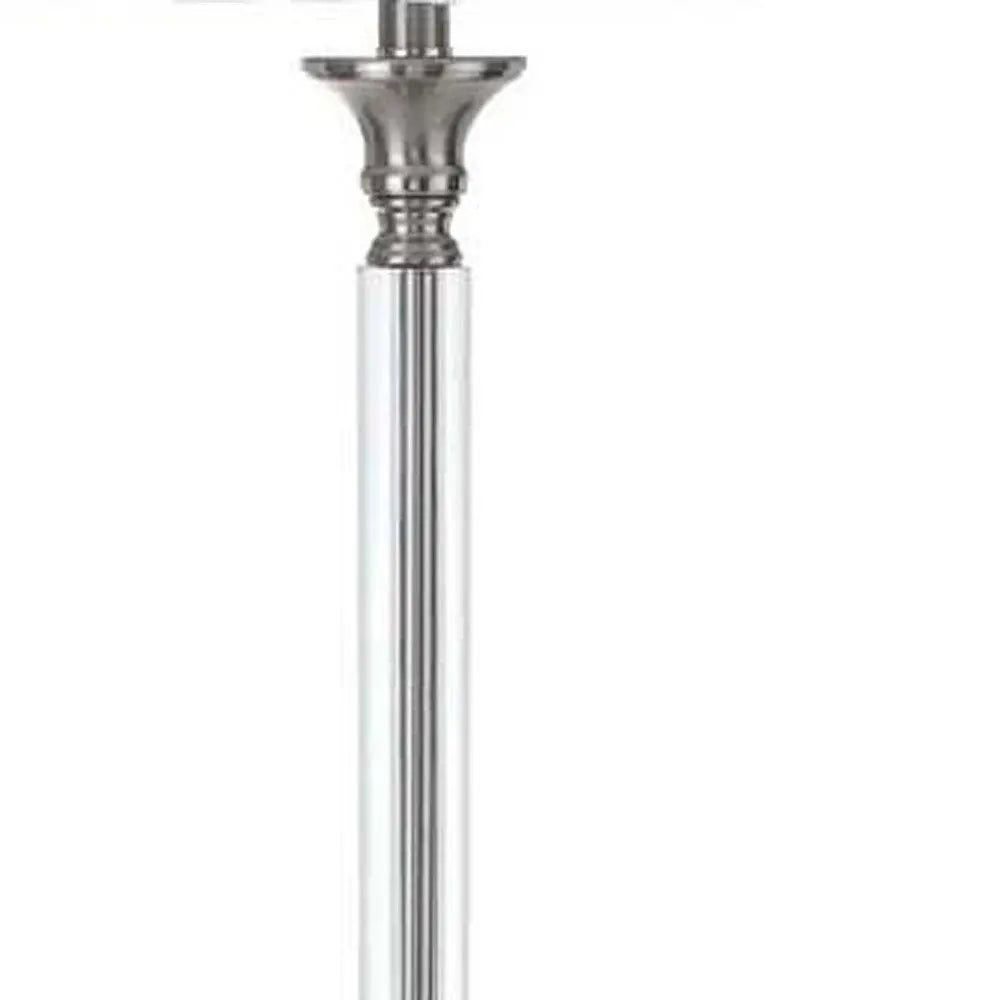 60" Nickel Traditional Shaped Floor Lamp With White Square Shade HomeRoots