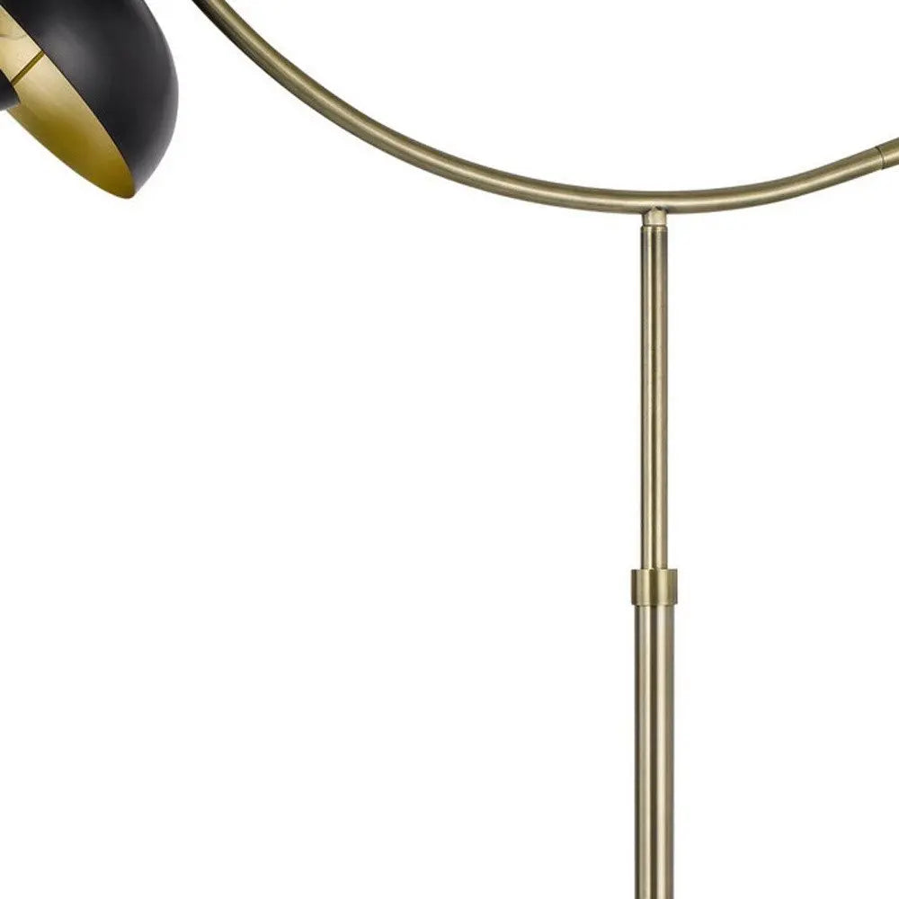 66" Bronze Adjustable Arc Floor Lamp With Bronze Dome Shade HomeRoots
