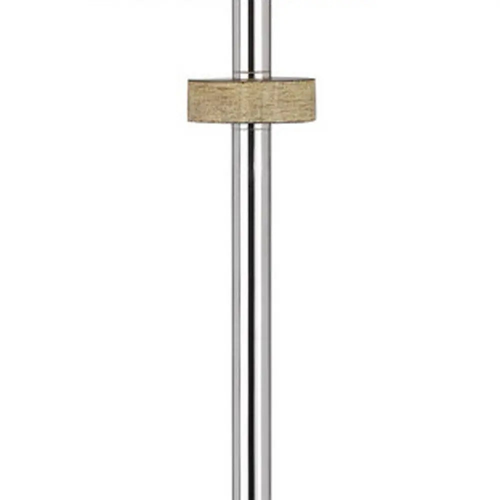61" Chrome Traditional Shaped Floor Lamp With White Square Shade HomeRoots