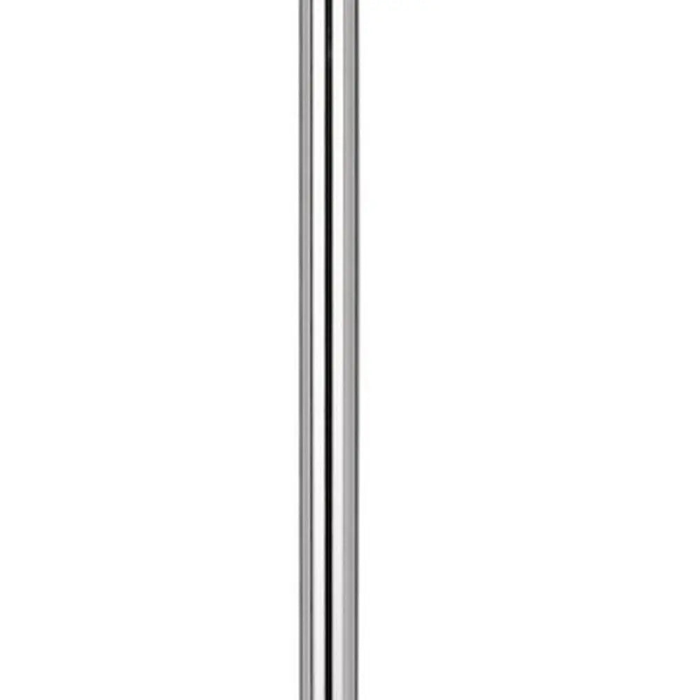 61" Chrome Tray Table Floor Lamp With White Square Shade HomeRoots