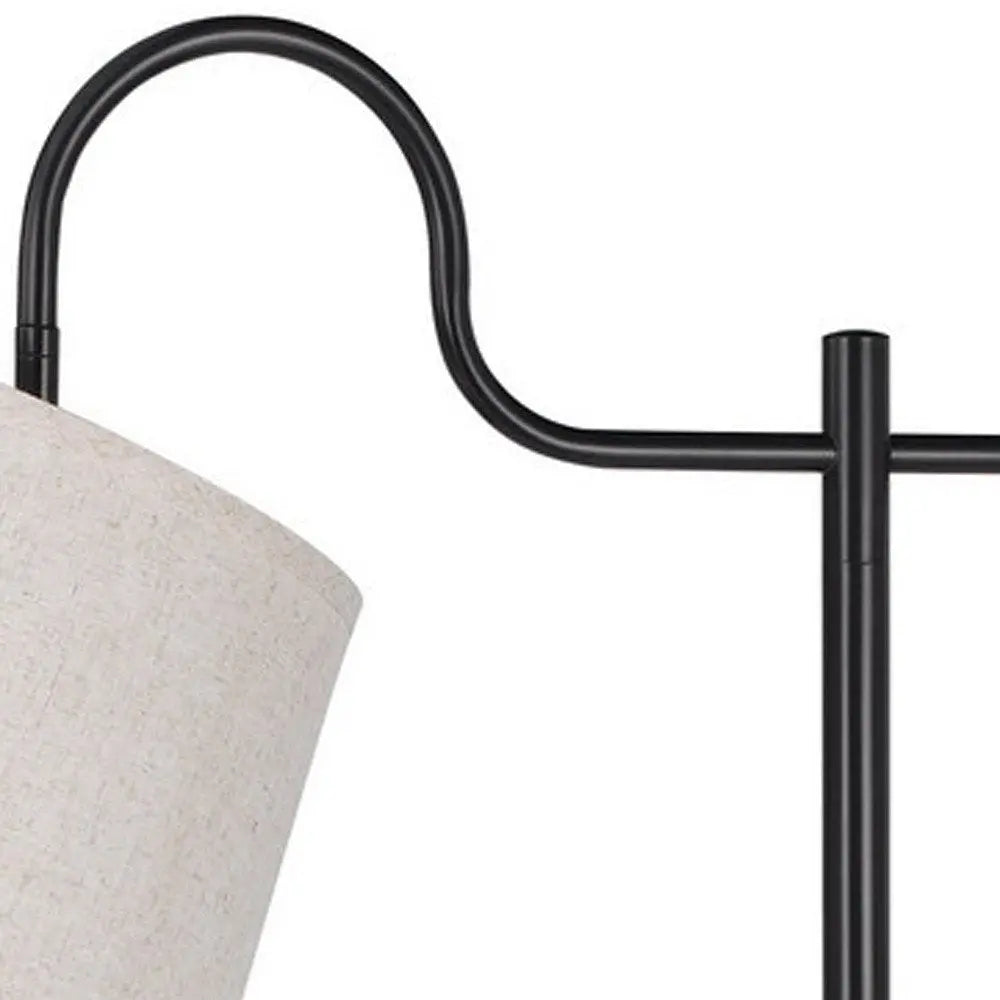 63" Bronze Adjustable Traditional Shaped Floor Lamp With Gray Square Shade HomeRoots