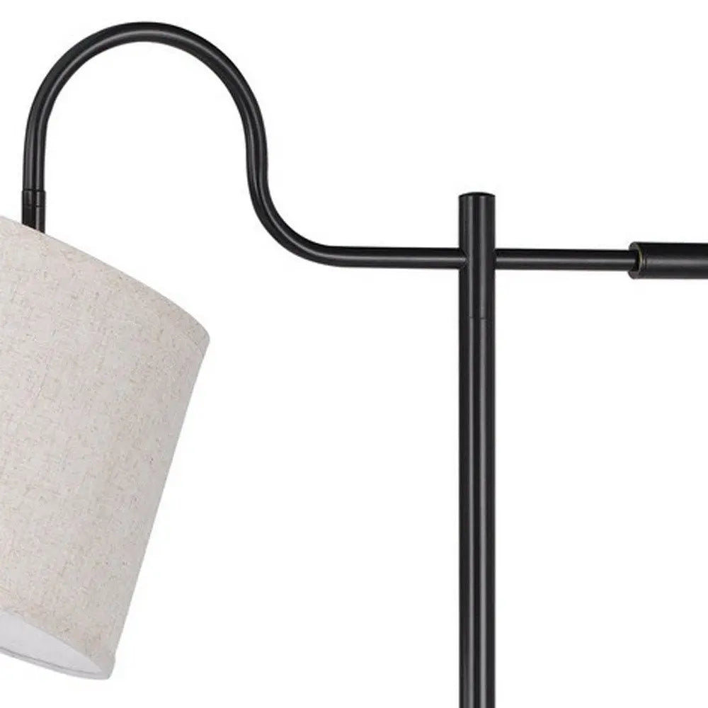 63" Bronze Adjustable Traditional Shaped Floor Lamp With Gray Square Shade HomeRoots