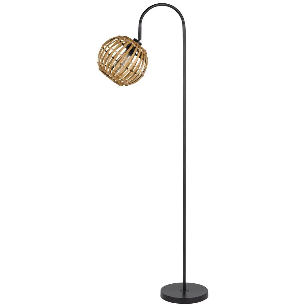 63" Black Traditional Shaped Floor Lamp With Brown Globe Shade HomeRoots