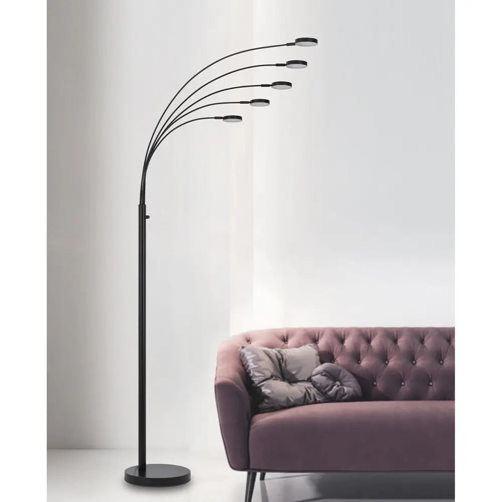 82" Bronze Five Light Led Arc Floor Lamp HomeRoots