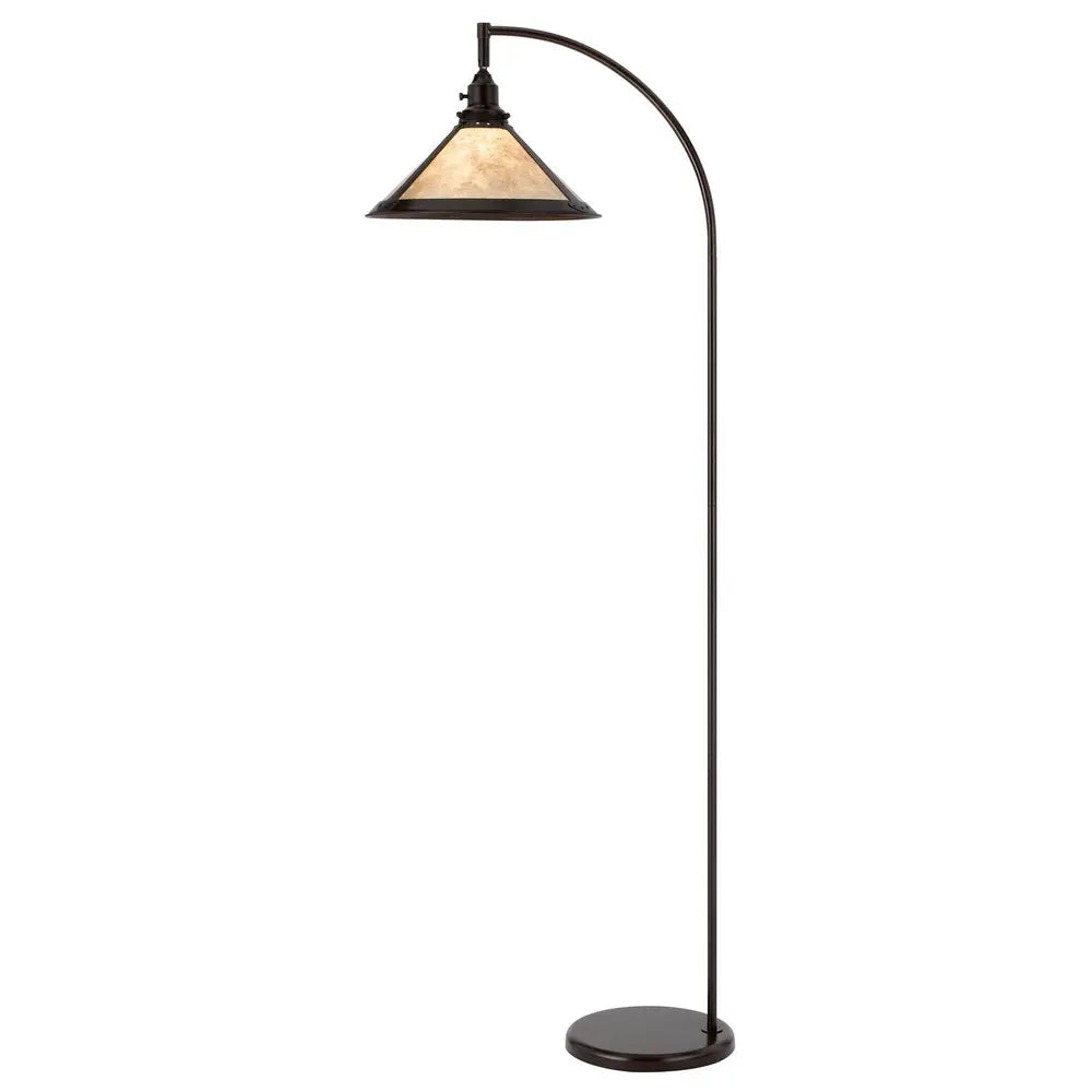 65" Bronze Traditional Shaped Floor Lamp With White Empire Shade HomeRoots
