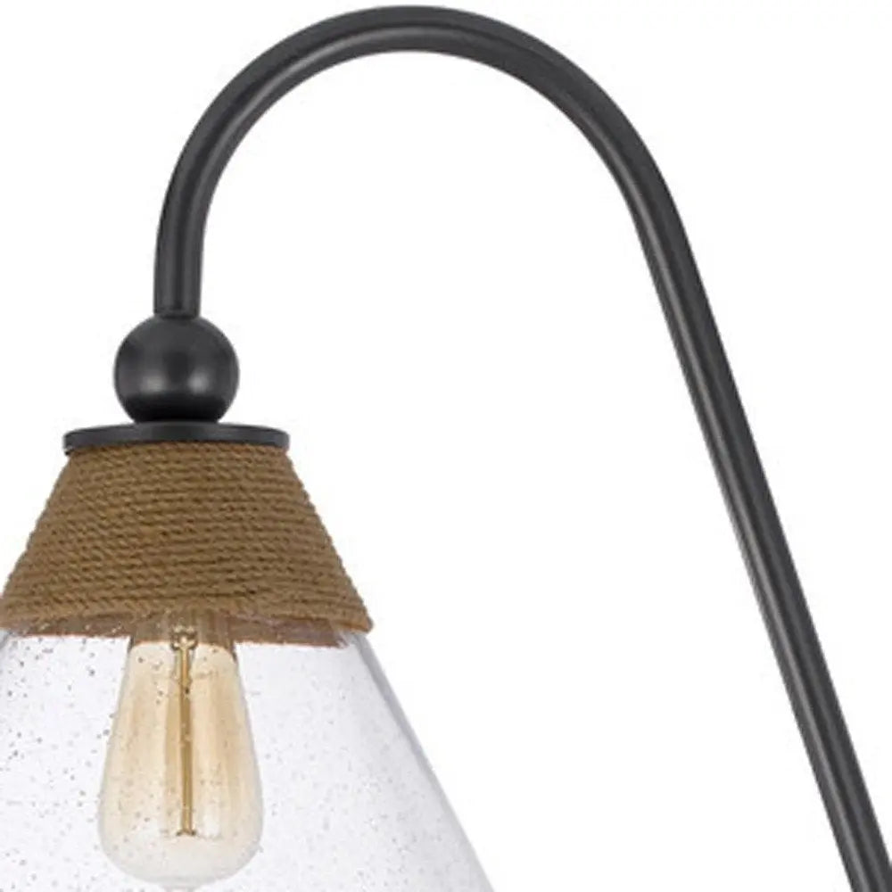 71" Brown Traditional Shaped Floor Lamp With Clear Transparent Glass Empire Shade HomeRoots