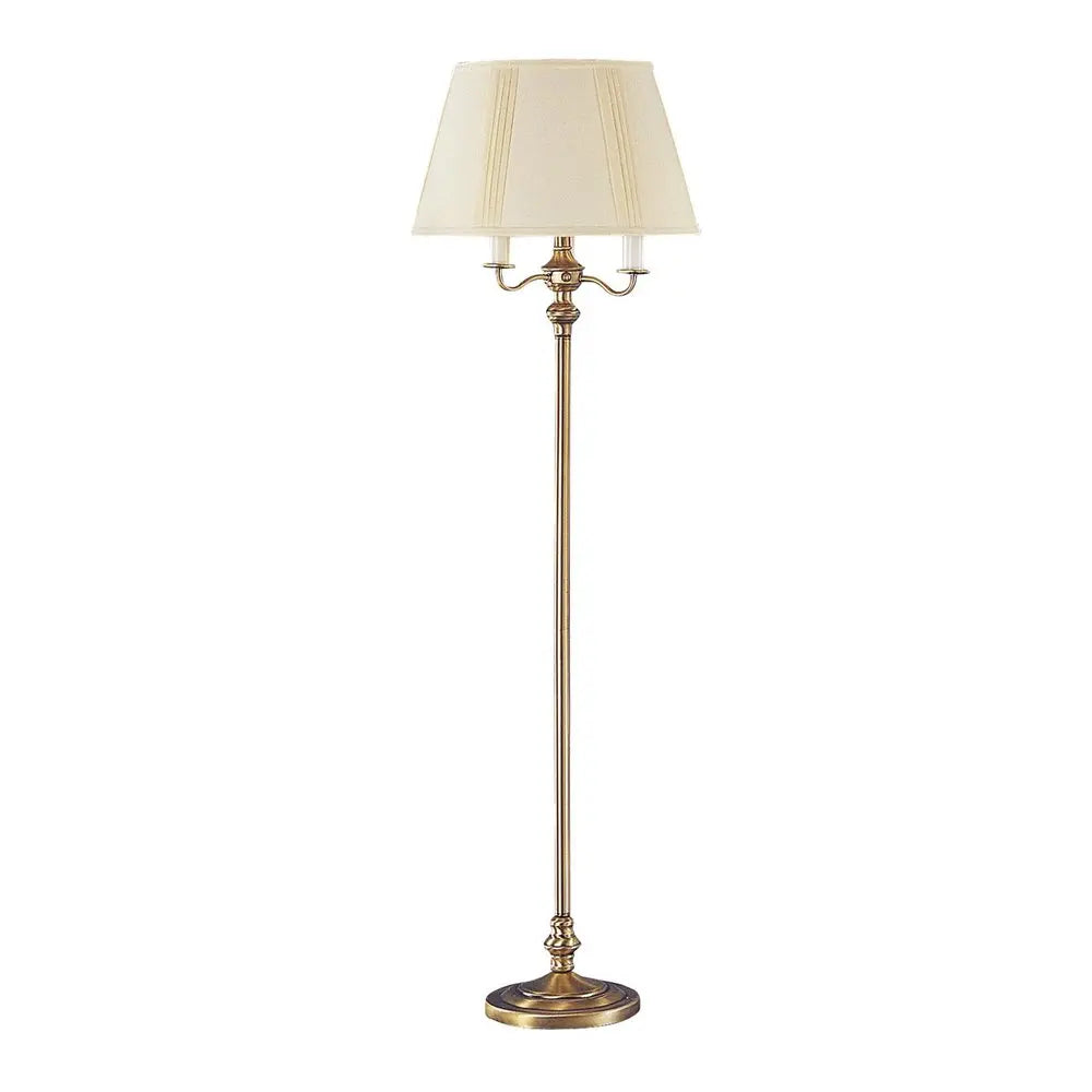 60" Bronze Four Light Traditional Shaped Floor Lamp With Beige Square Shade HomeRoots