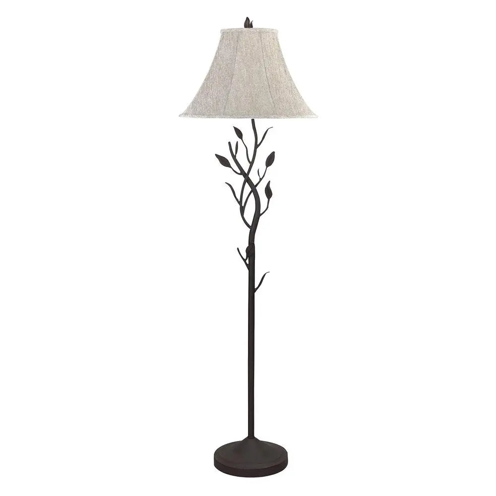 62" Grey Traditional Shaped Floor Lamp With Brown Bell Shade HomeRoots