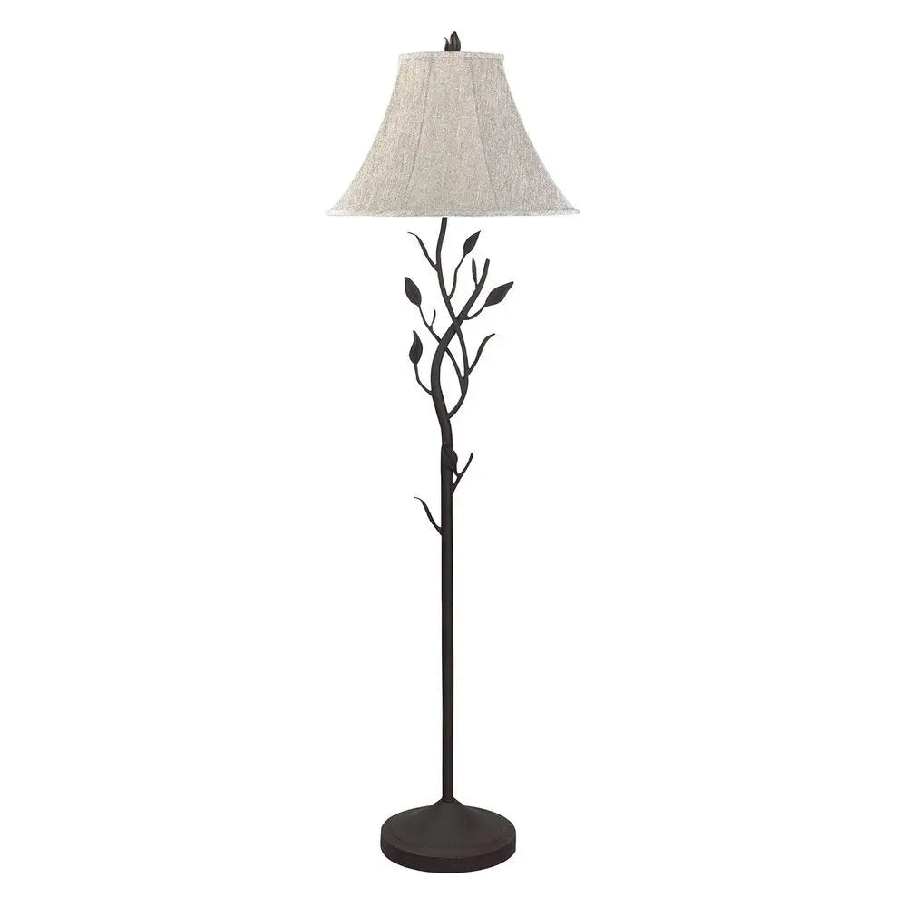 62" Grey Traditional Shaped Floor Lamp With Brown Bell Shade HomeRoots