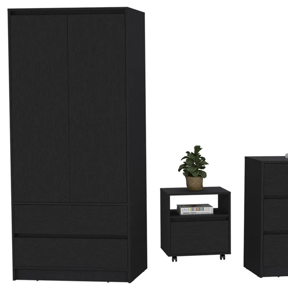 Three Piece Black Bedroom Set HomeRoots