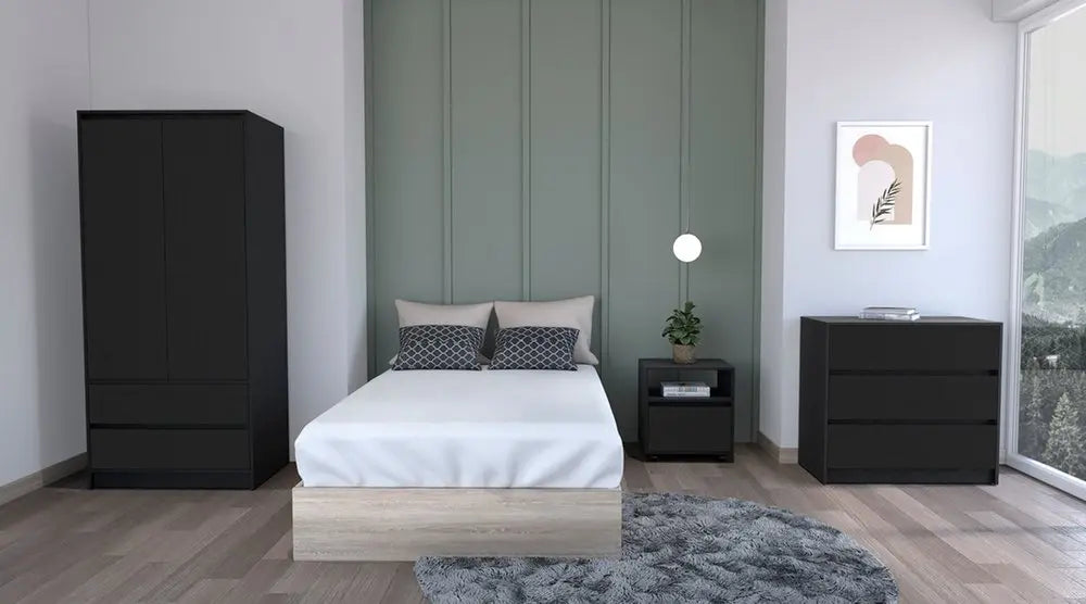 Three Piece Black Bedroom Set HomeRoots