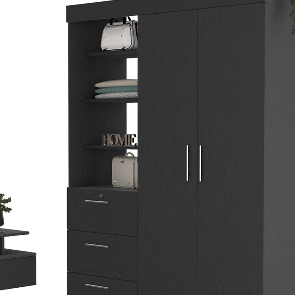 Two Piece Black Bedroom Set HomeRoots