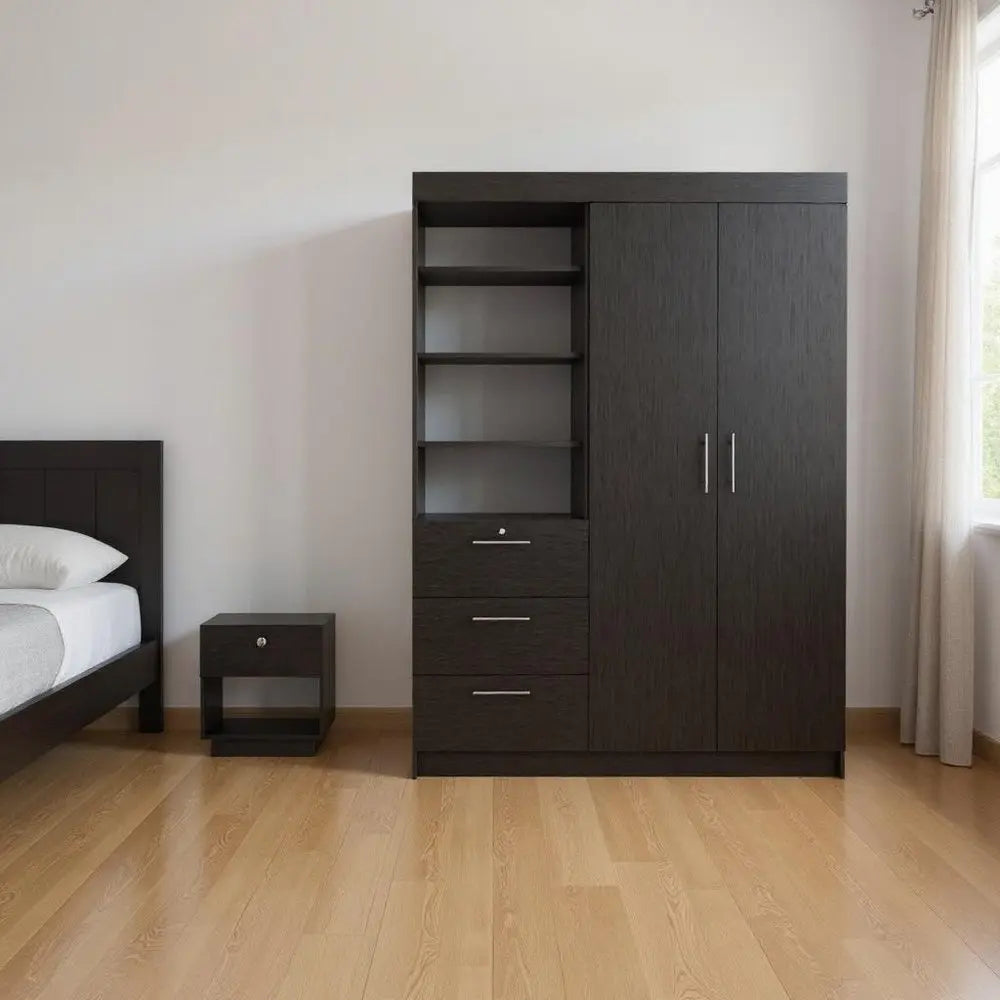 Two Piece Black Bedroom Set HomeRoots