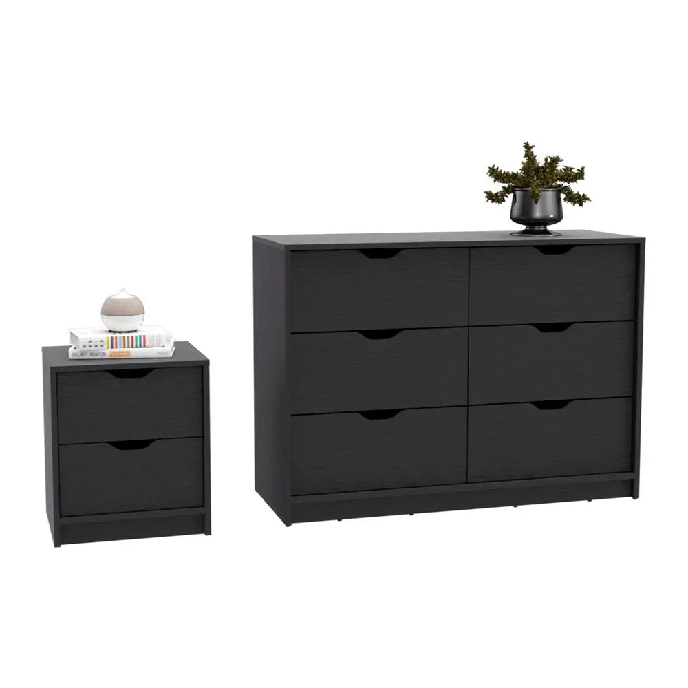 Two Piece Black Bedroom Set HomeRoots