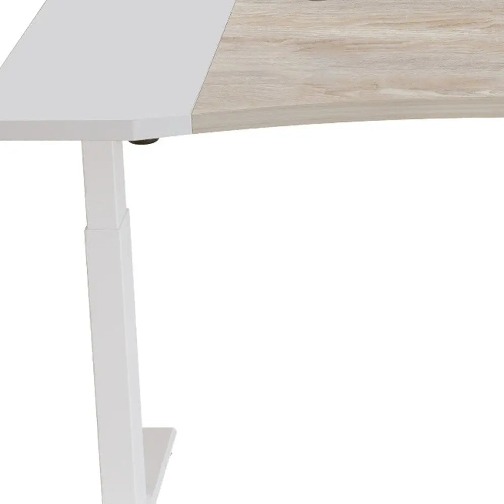 63" Adjustable Brown and White Standing Desk HomeRoots
