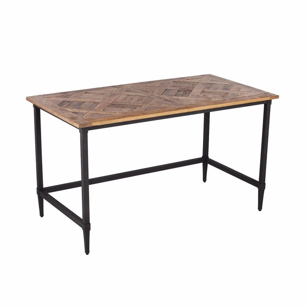 53" Natural And Black Writing Desk - NOBLE HOME INTERIORS
