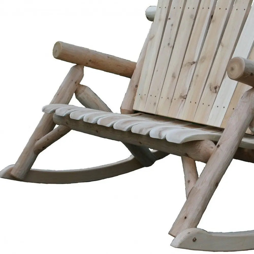 53" X 42" X 40" Natural Wood Rocking Loveseat - NOBLE HOME INTERIORS