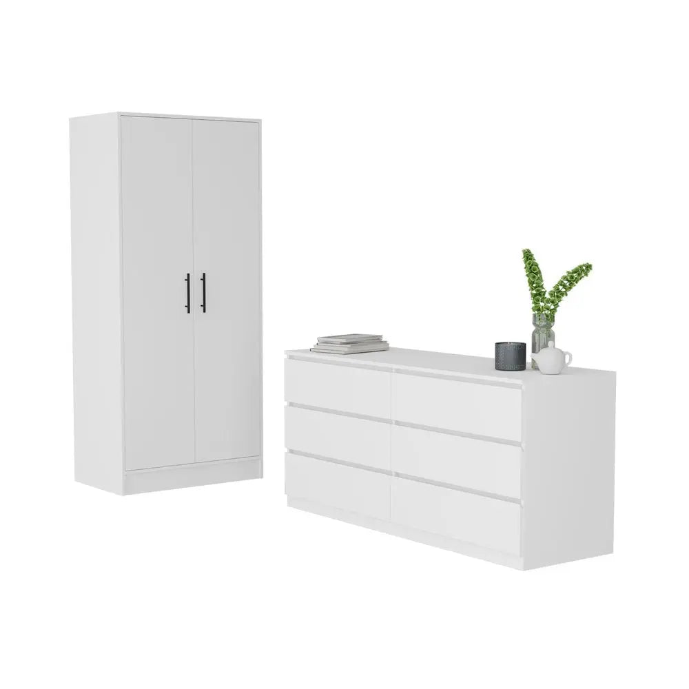 Two Piece White Bedroom Set HomeRoots