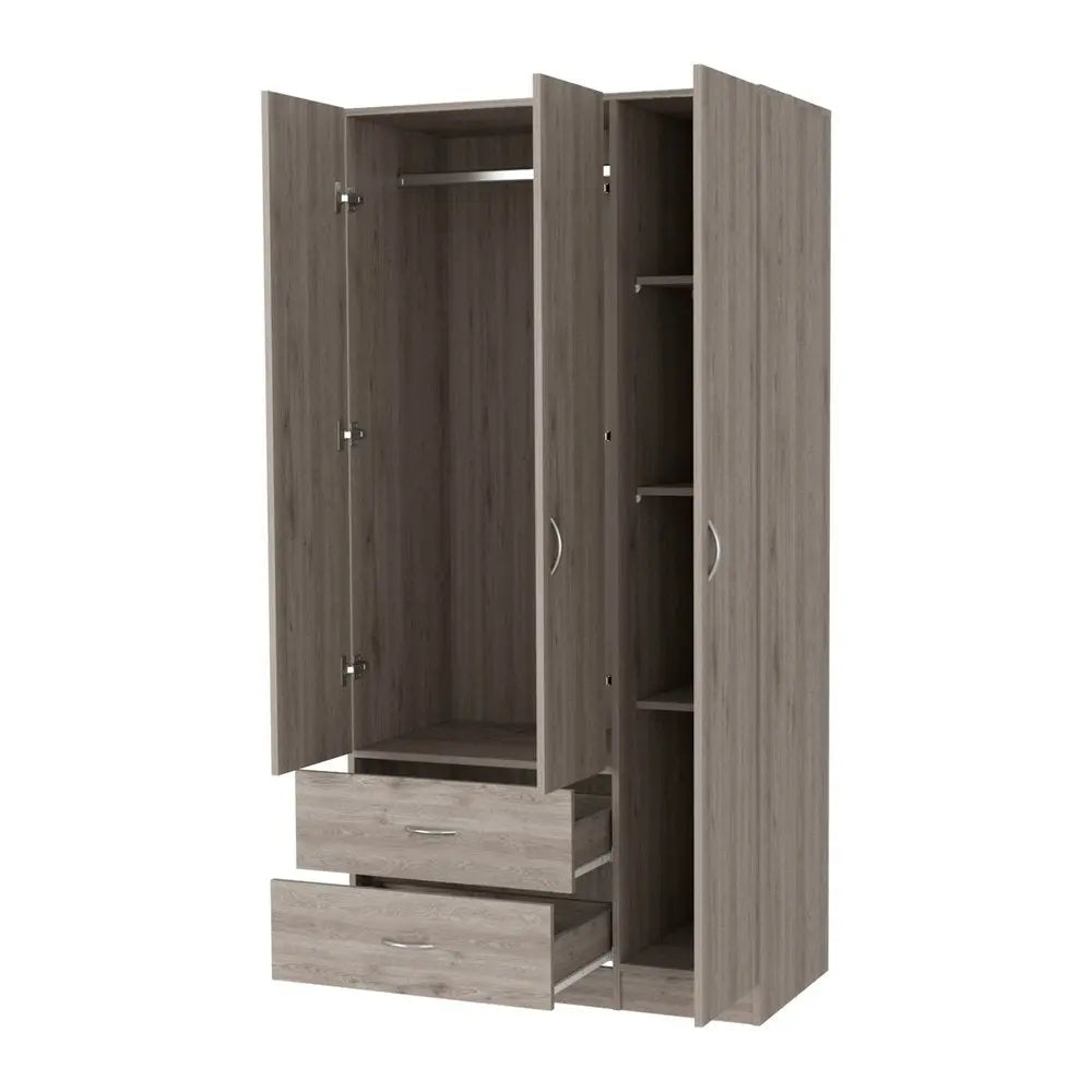 35" Light Gray Two Drawer Combo Dresser HomeRoots