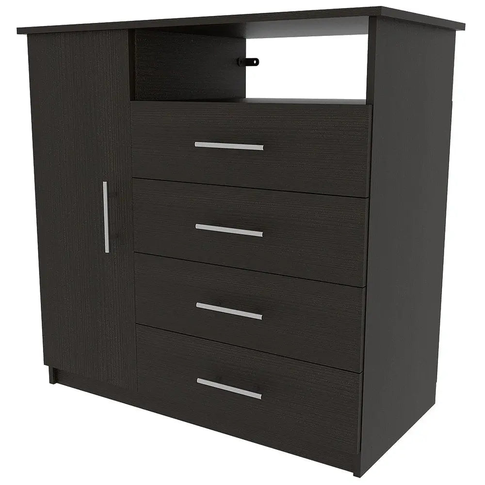 36" Black Four Drawer Dresser HomeRoots